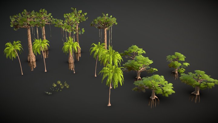 Amazon Tropical Rainforest Jungle foliage pack 3D Model