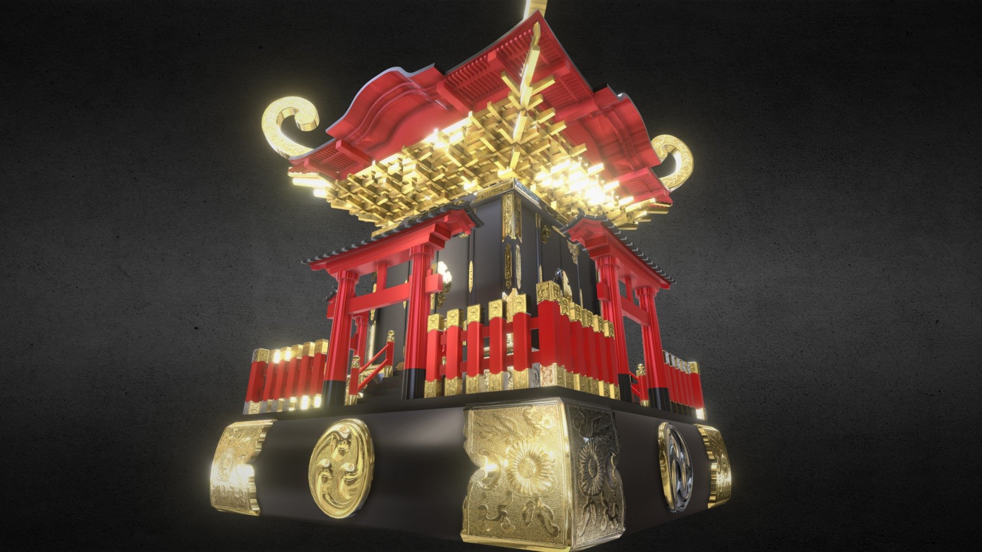 Mikoshi（神輿） - 3D model by MasChannel [0aa62f7] - Sketchfab