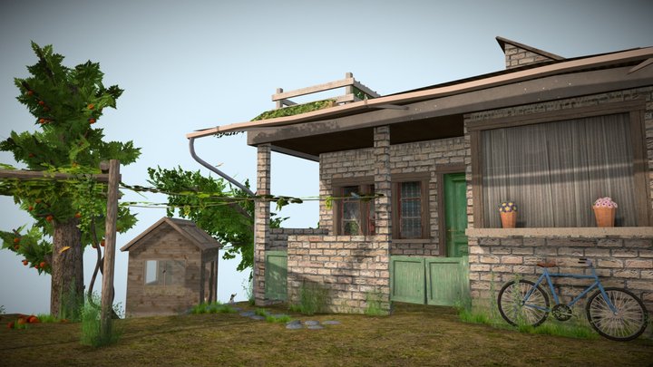 3D1 DAE Grandma's House Diorama 3D Model