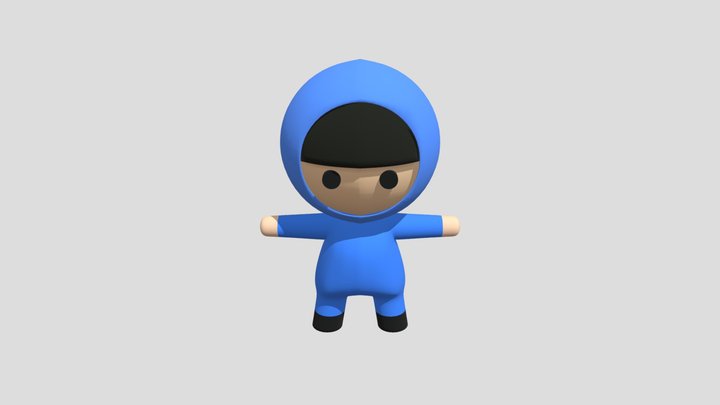 Toon Ninja T-Pose 3D Model