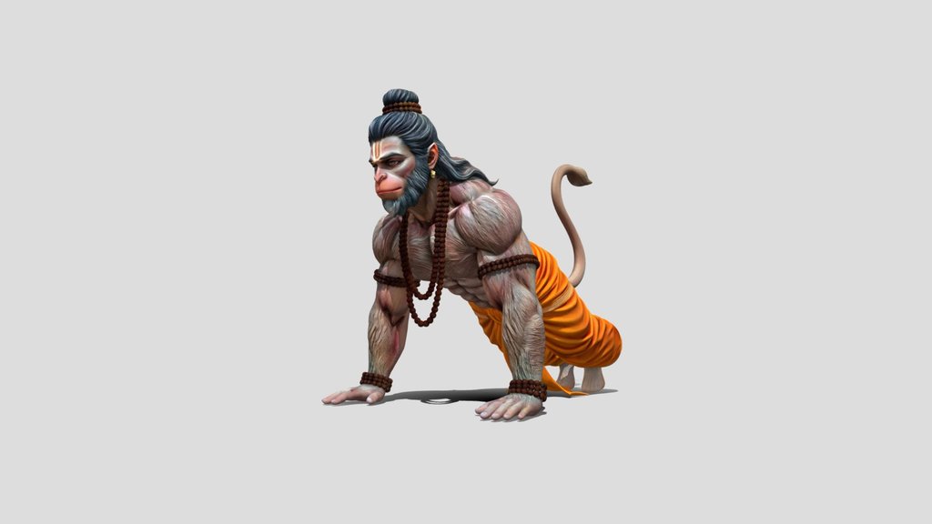 Hanuman the Monk Warrior 3D Model Free