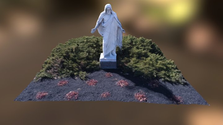 Anderson Memorial Cemetery Sculpture of Jesus 3D Model