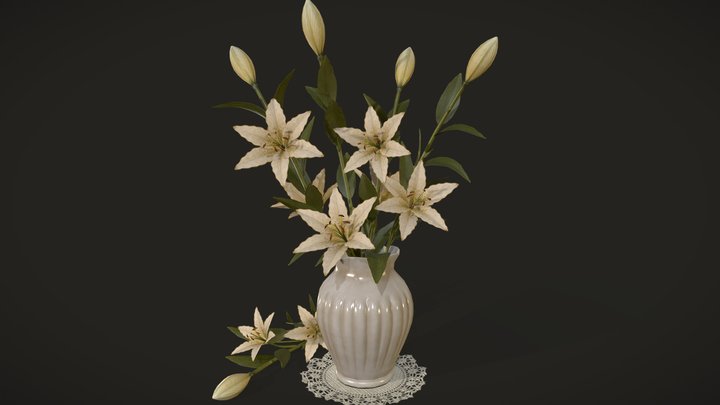 Bouquet with Lilies 3D Model
