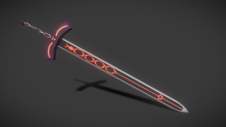 Dark Excalibur Sword 3D Model