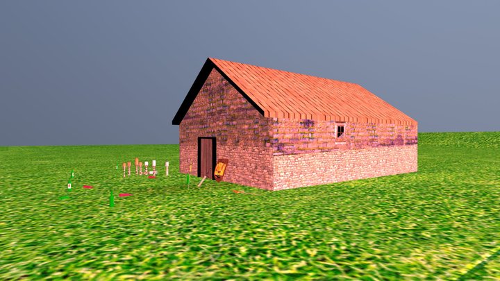 One House Landscape 3D Model