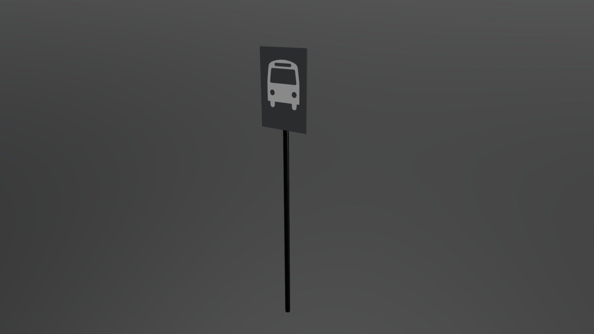 Bus Stop Sign - Low Poly
