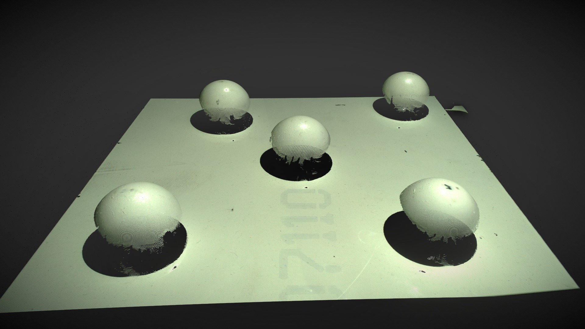 White spheres