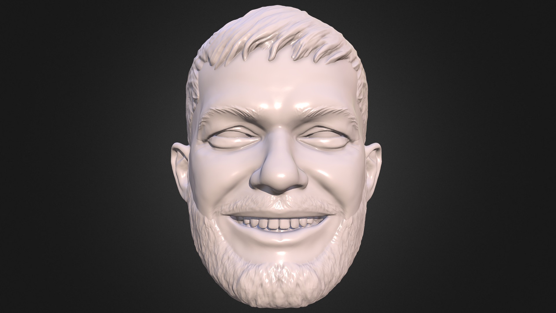 3D model Finn Balor 3D printable portrait sculpt - This is a 3D model of the Finn Balor 3D printable portrait sculpt. The 3D model is about a statue of a person.
