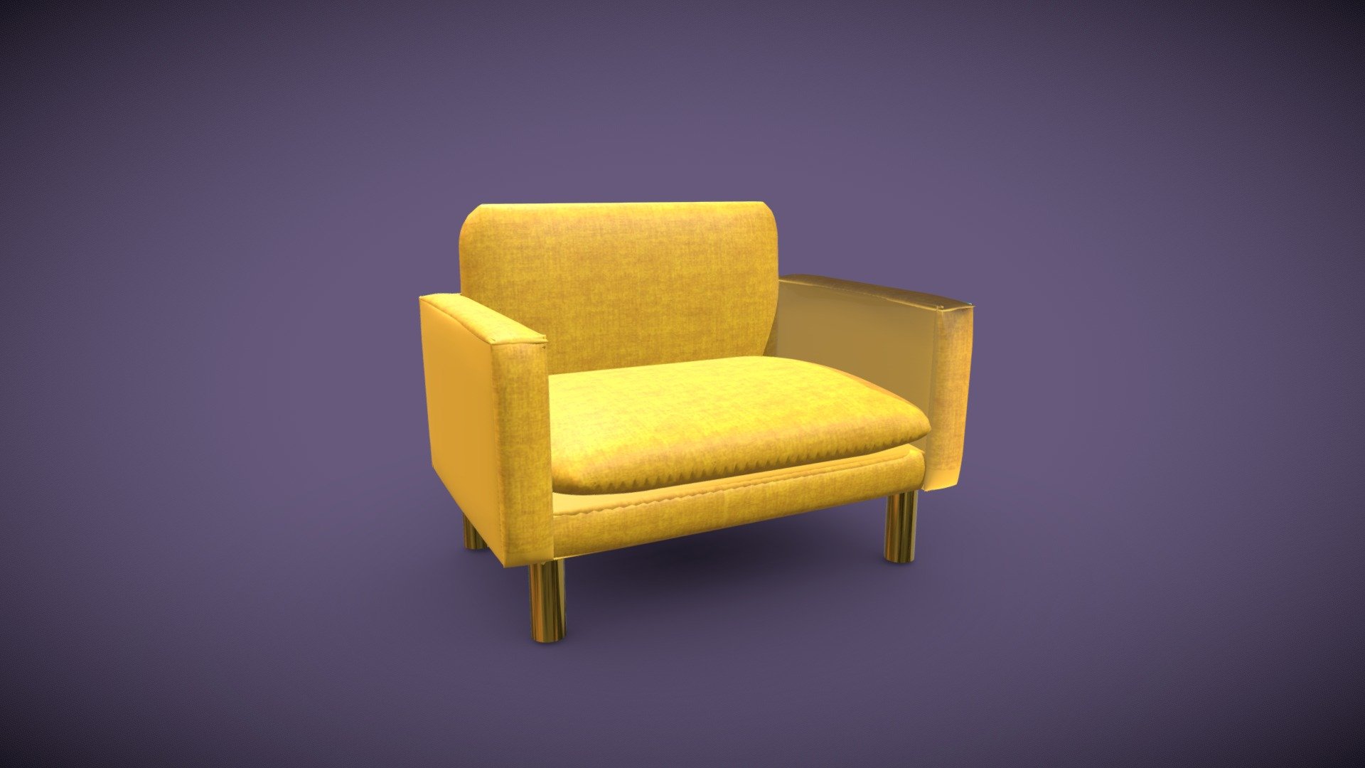 yellow love seat Download Free 3D model by pina bini modeling