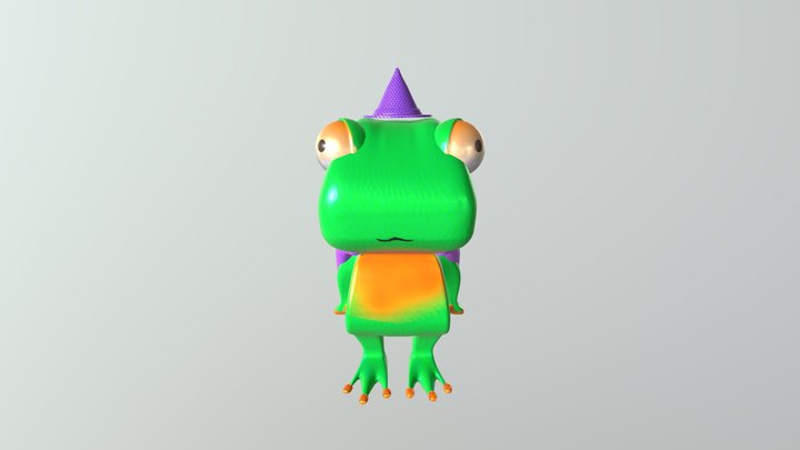 Frog Con Hat 3D Model