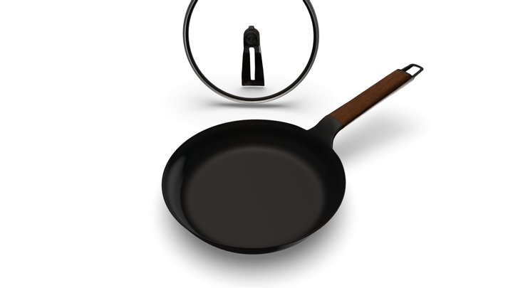 Vermicular Frying Pan 20cm with Lid 3D Model