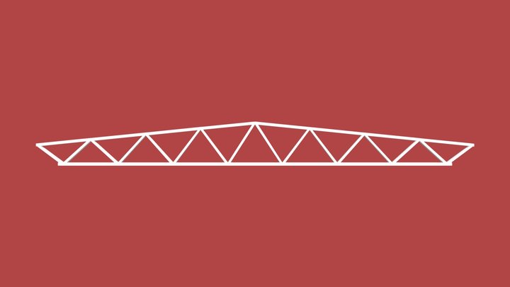 Roof truss L = 24 m 3D Model