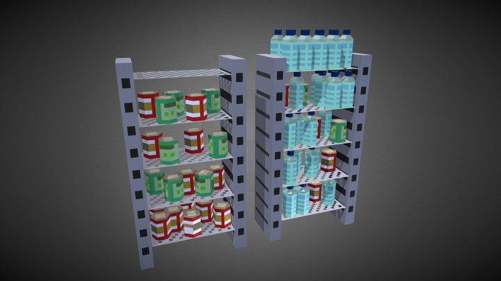 Provision shelf Pixelart 3D Model