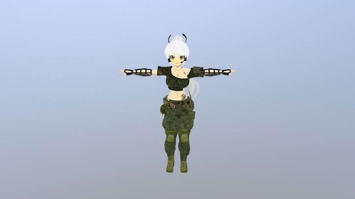 Аниме солдат для VRCHAT 3D Model