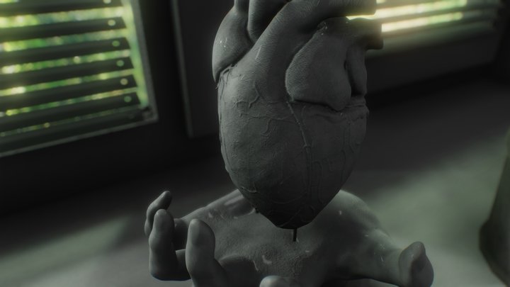"The Flaming Heart of Danko" | Hand and Heart 3D Model
