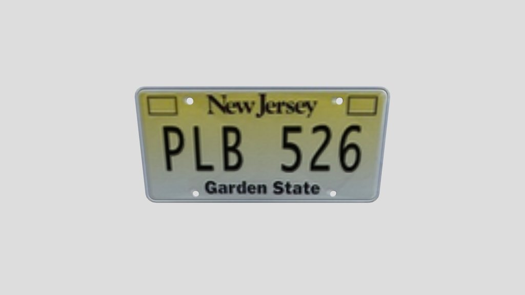 New Jersey Licence Plate Pl