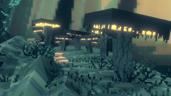 The mushroom valley. (Blockbench) 3D Model
