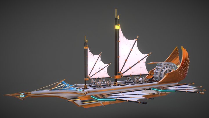 Steampunk Ship concept 3D Model