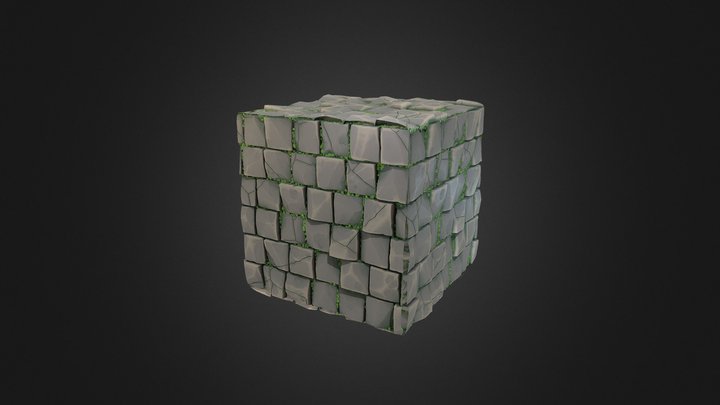 Stylized Old Cobblestone Material 3D Model