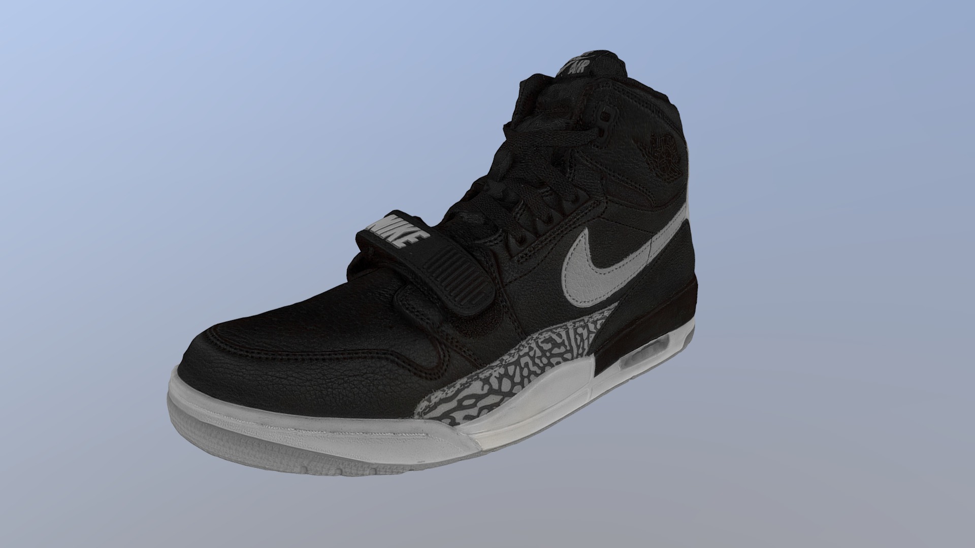 3D model Nike Air Sneaker Shoes - This is a 3D model of the Nike Air Sneaker Shoes. The 3D model is about a black and white shoe.