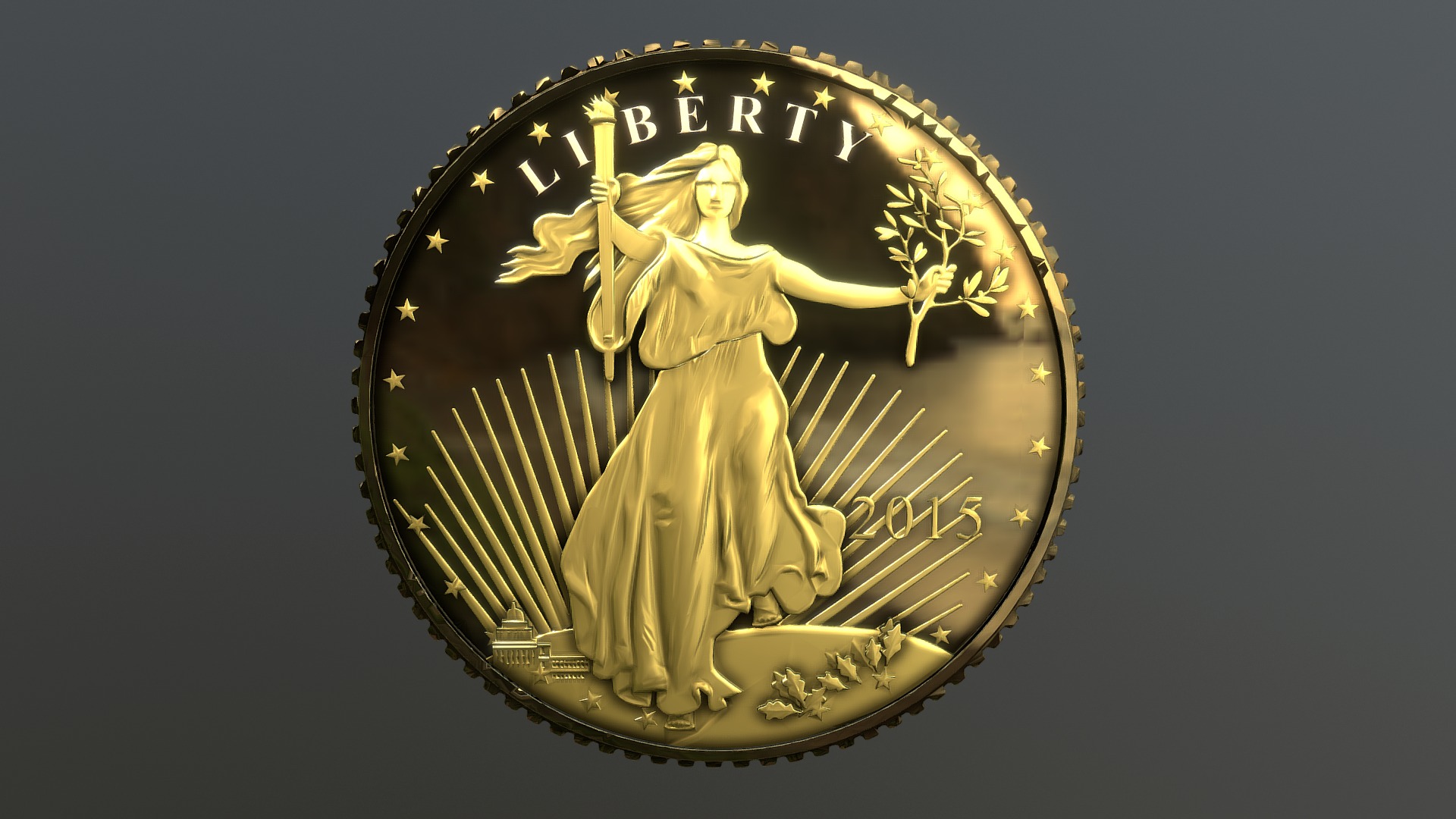 3D model Liberty - This is a 3D model of the Liberty. The 3D model is about a gold and silver coin.