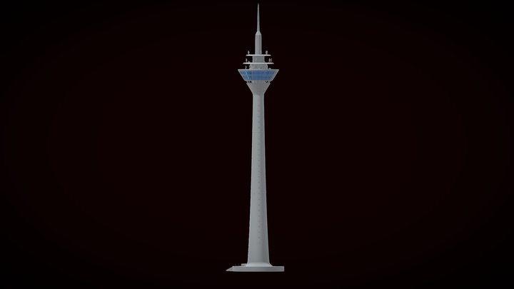 Rheinturm Düsseldorf - clean high Poly 3D Model