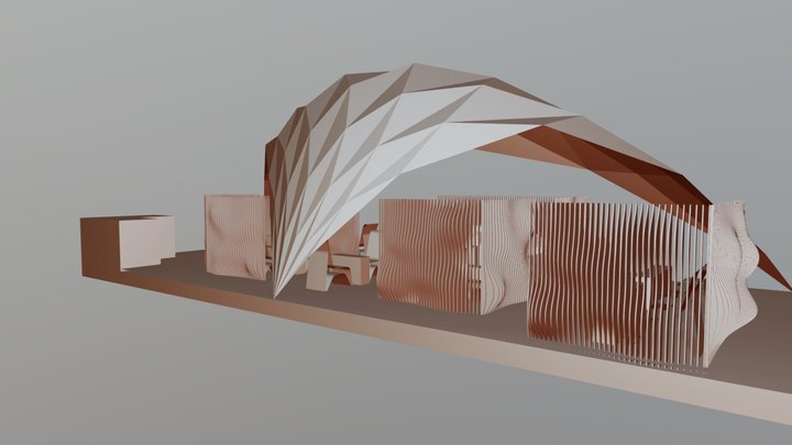 Layout 3 Wooden Rails 3D Model