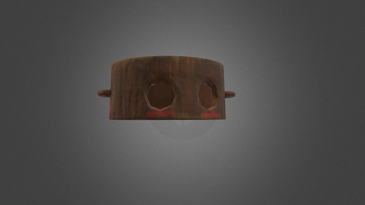 Wooden pot helmet 3D Model