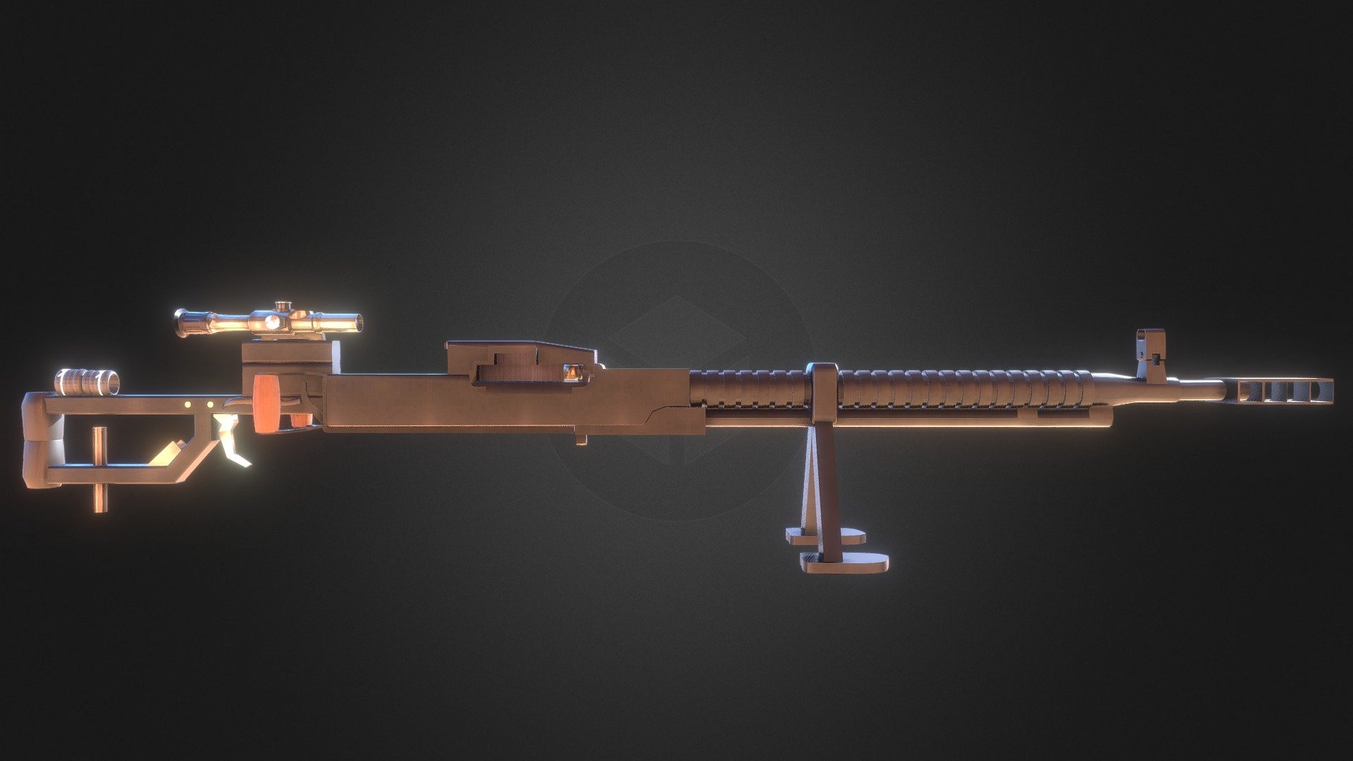 Ukrainian Makeshift DShK Anti-Materiel Rifle - Download Free 3D model ...