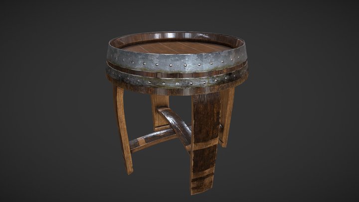 Barrel Table 3D Model