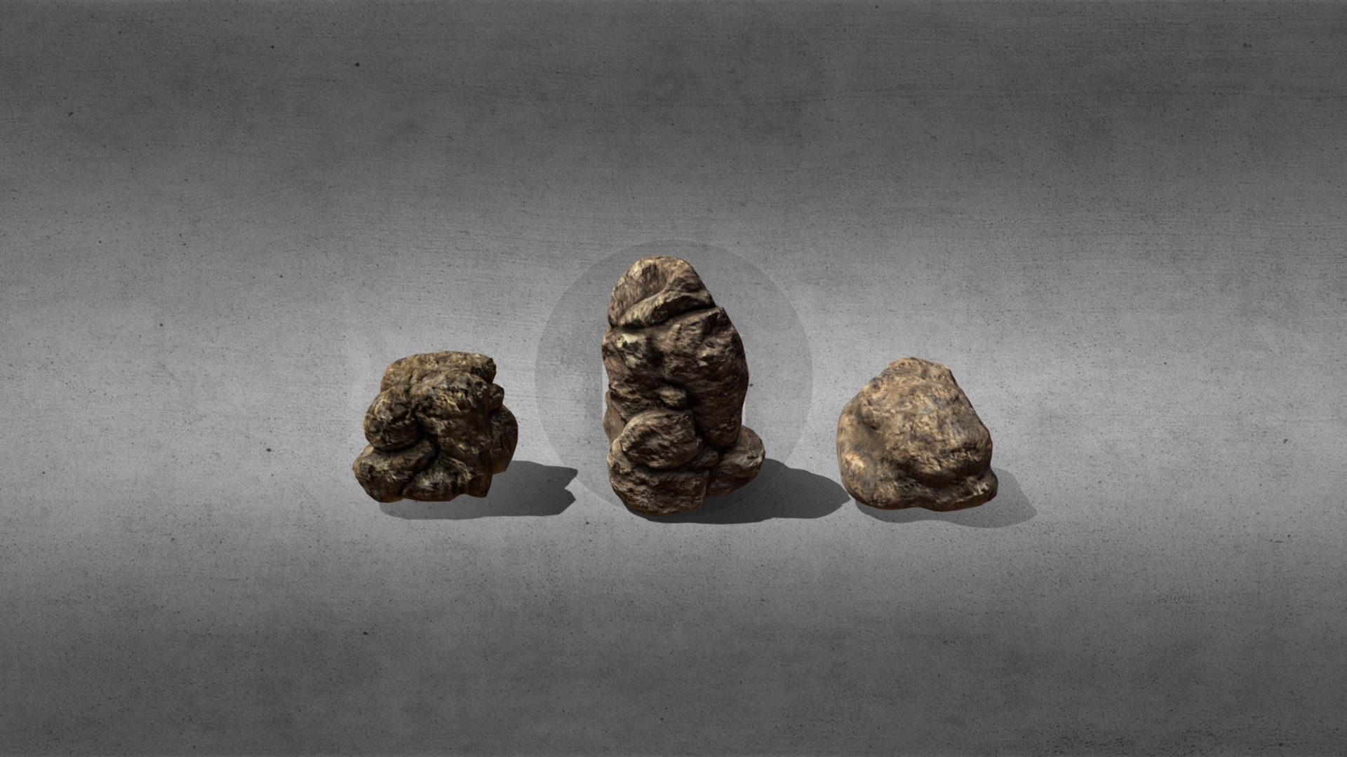 3D model Desert Rocks - This is a 3D model of the Desert Rocks. The 3D model is about a group of rocks on a grey surface.
