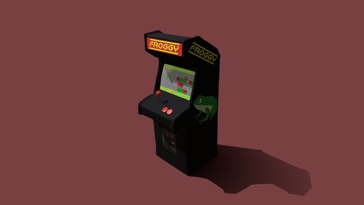 Frogger Frogger Style Arcade Cabinet Machine 3D Model