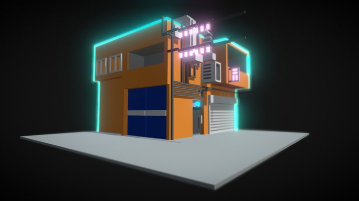Tokyo Street Corner - MagicaVoxel 3D Model