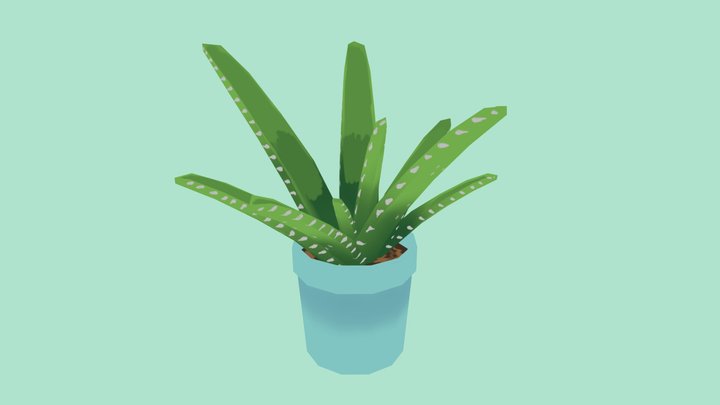 Lowpoly Aloe Plant 3D Model