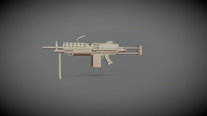 gun3d model m249 3D Model