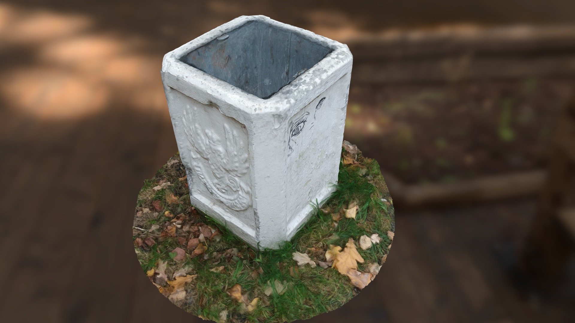 3D model Trashcan - This is a 3D model of the Trashcan. The 3D model is about a stone with a cross on it.