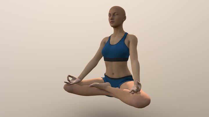 Meditation Pose_female 3D Model