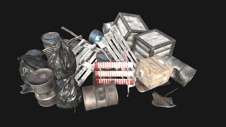 PBR Debris Pile - 4K Textures 3D Model
