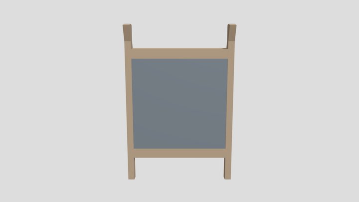 Low Poly Wooden Signboard 3D Model