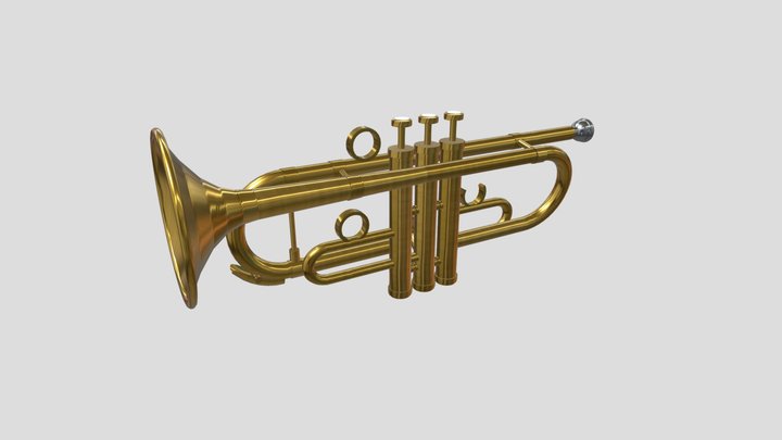 Brass Trumpet Musical Instrument 3D Model