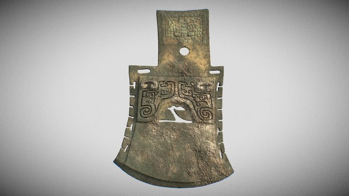 Dagger-axe from Shang dynasty 殷商武器 小鉞 3D Model