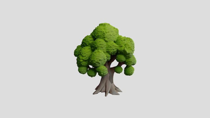 Low-Poly Stylized Tree, FREE 3D Model game asset 3D Model