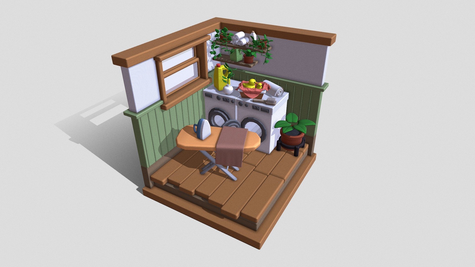 Laundry Bathroom Interior Washing Machines Download Free 3D model Laundry Bathroom Interior Washing Machines Download Free 3D model