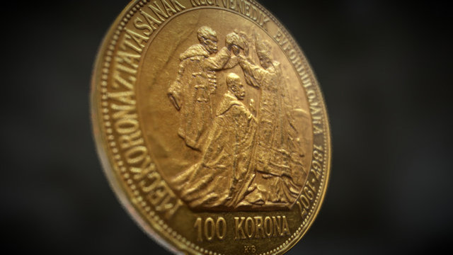 Hungary gold 100 korona 1907 3D Model