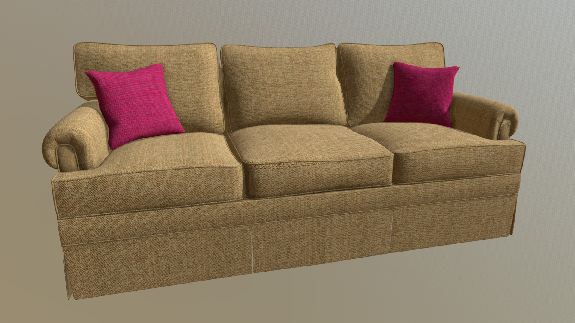 3D model Paramount Sofa - This is a 3D model of the Paramount Sofa. The 3D model is about a couch with pillows.