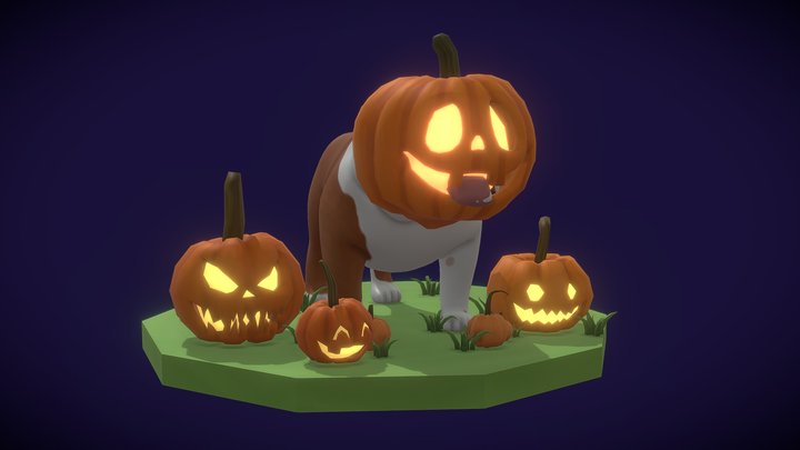 Halloween Bulldog 3D Model