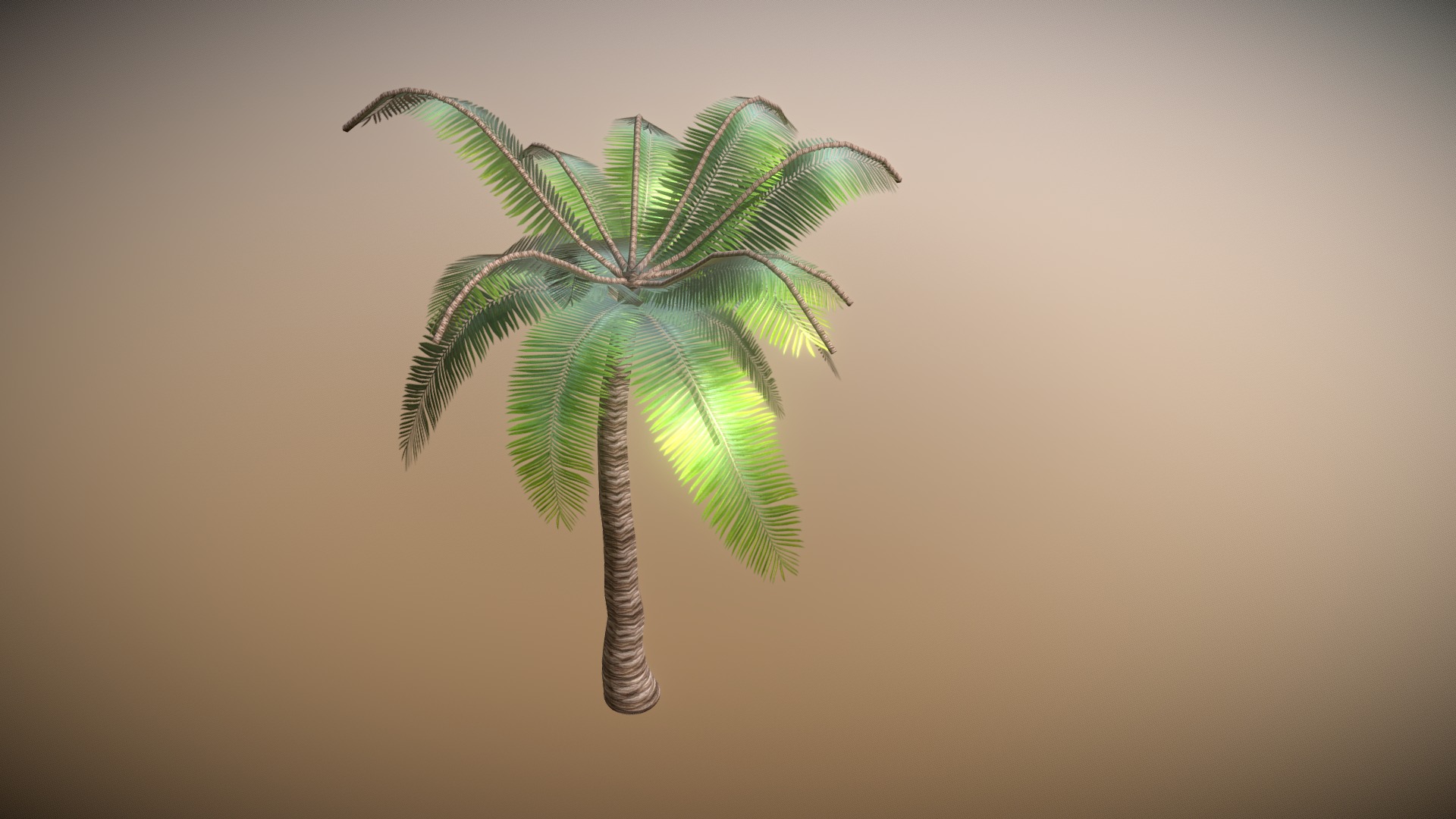 3D model Palm - This is a 3D model of the Palm. The 3D model is about a palm tree with a white background.