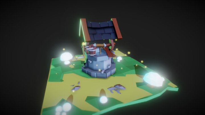 Pozo - Water well Low Poly 3D Model