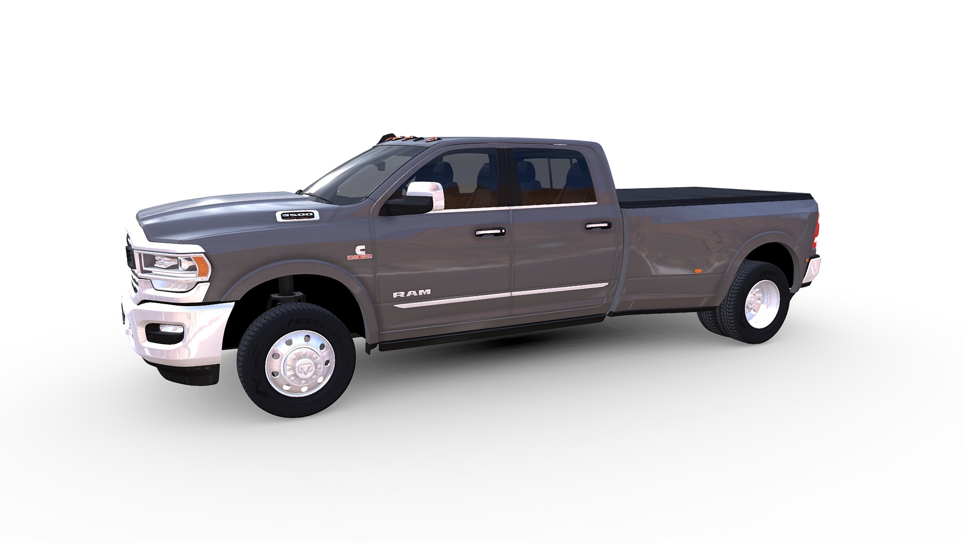 3D model Dodge Ram 3500 HD 2019 - This is a 3D model of the Dodge Ram 3500 HD 2019. The 3D model is about a car parked on a white background.