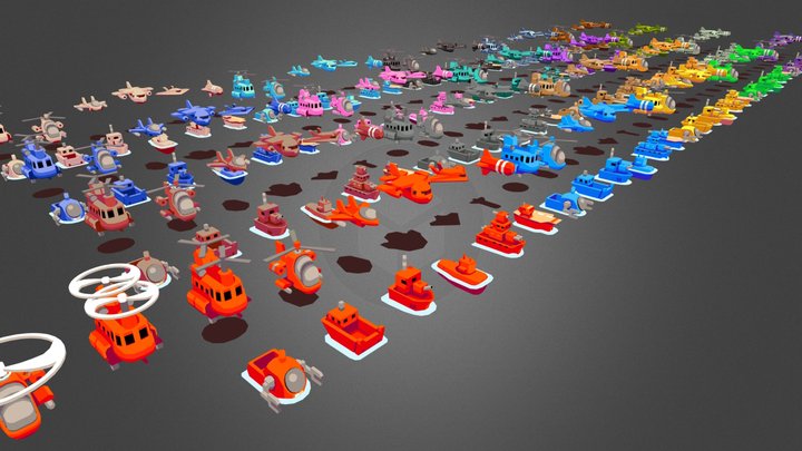 Advance Wars Air & Naval Units 3D Model